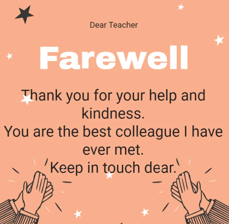 Farewell Messages To Teacher